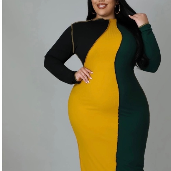 Boutique Dresses & Skirts - Cali Color Block Dress- Plus Size